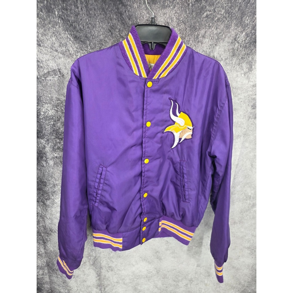 Vintage 70s Minnesota Vikings West Wind Bomber Jacket Mens Small Purple Football